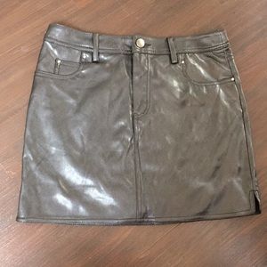 Black shiny pleather skirt